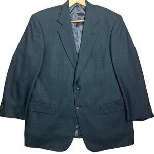 Vintage Loro Piana Wool Blazer Dark Pine Green Luxe Men’s 44R Union Made USA